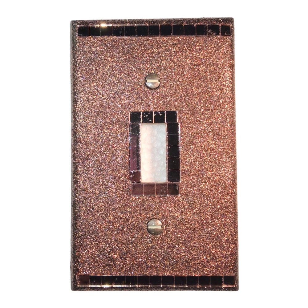 Hand Decorated Rose Gold Mirrors 3D Single Toggle Switch Wallplate Cover
